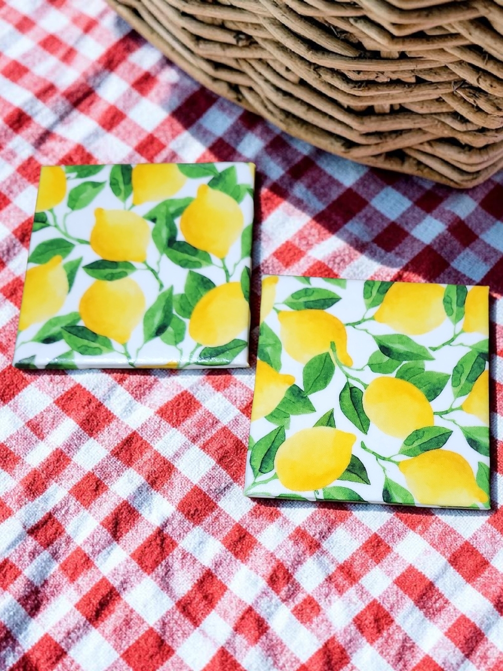 Hand Crafted Lemon Ceramic Coasters